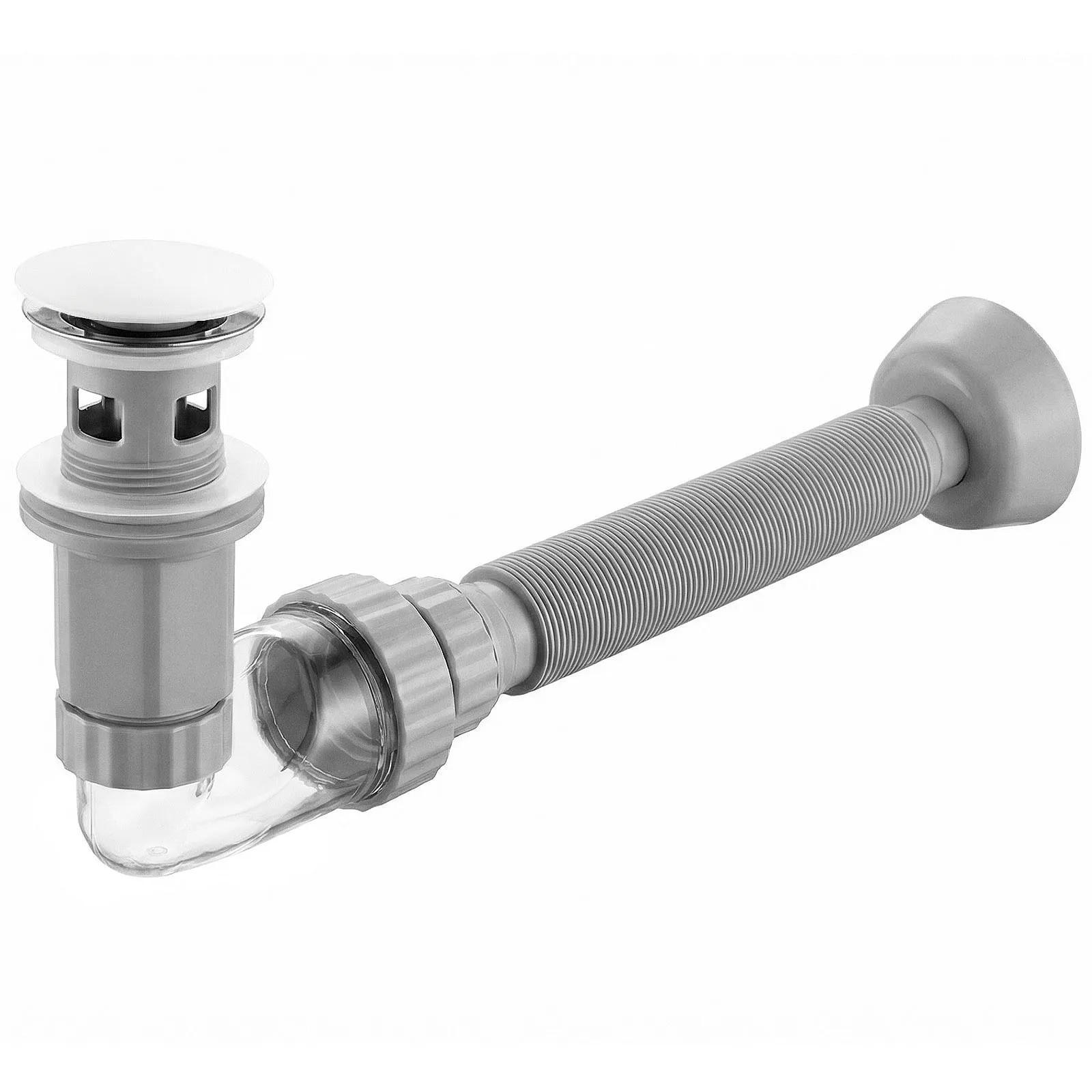 WASCHBECKEN-SIPHON Klik-klak Universal Rea Flow White - Weiß, Metall (6.6/11.8/93cm) - REA