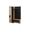 GARDEROBE MILANO 140/200 in Eiche Wotan / Schwarz - Eiche Wotan/Schwarz, Holzwerkstoff (140/200/40cm) - Deine Möbel 24