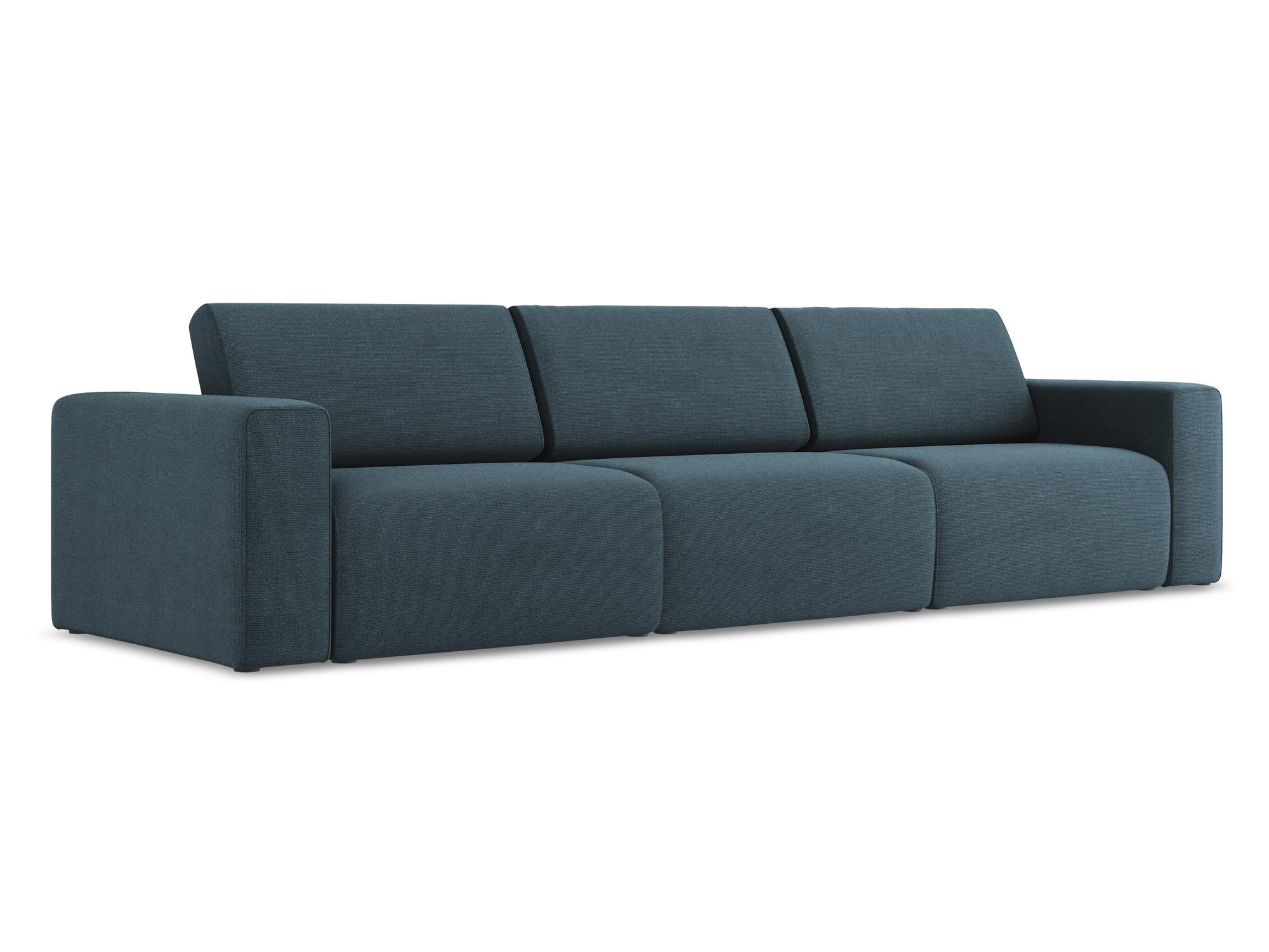 4-SITZER-SOFA Strukturstoff Stoff Blau - Blau/Pink, Kunststoff/Textil (314/80/103cm) - Makamii