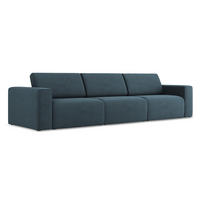 4-SITZER-SOFA Strukturstoff Stoff Blau - Blau/Pink, Kunststoff/Textil (314/80/103cm) - Makamii