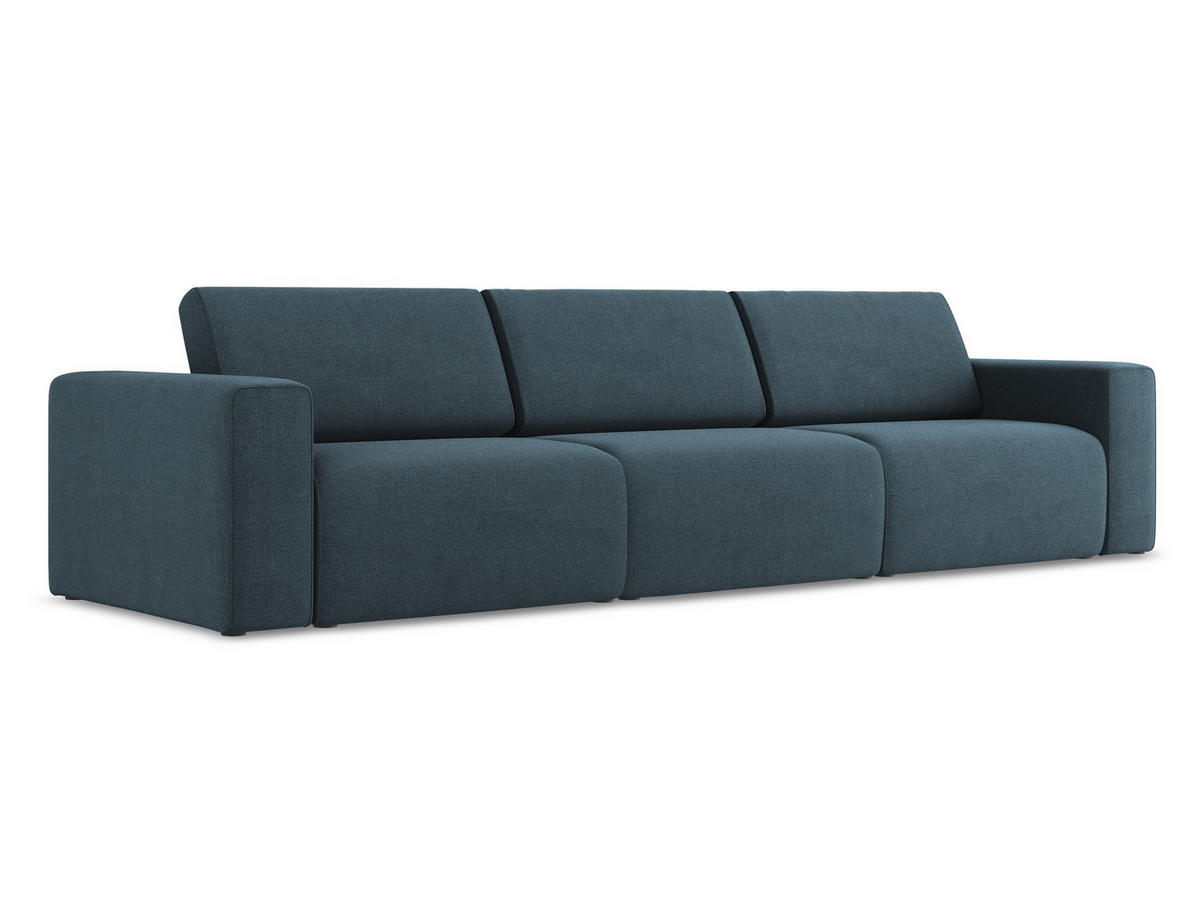 4-SITZER-SOFA Strukturstoff Stoff Blau - Blau/Pink, Kunststoff/Textil (314/80/103cm) - Makamii