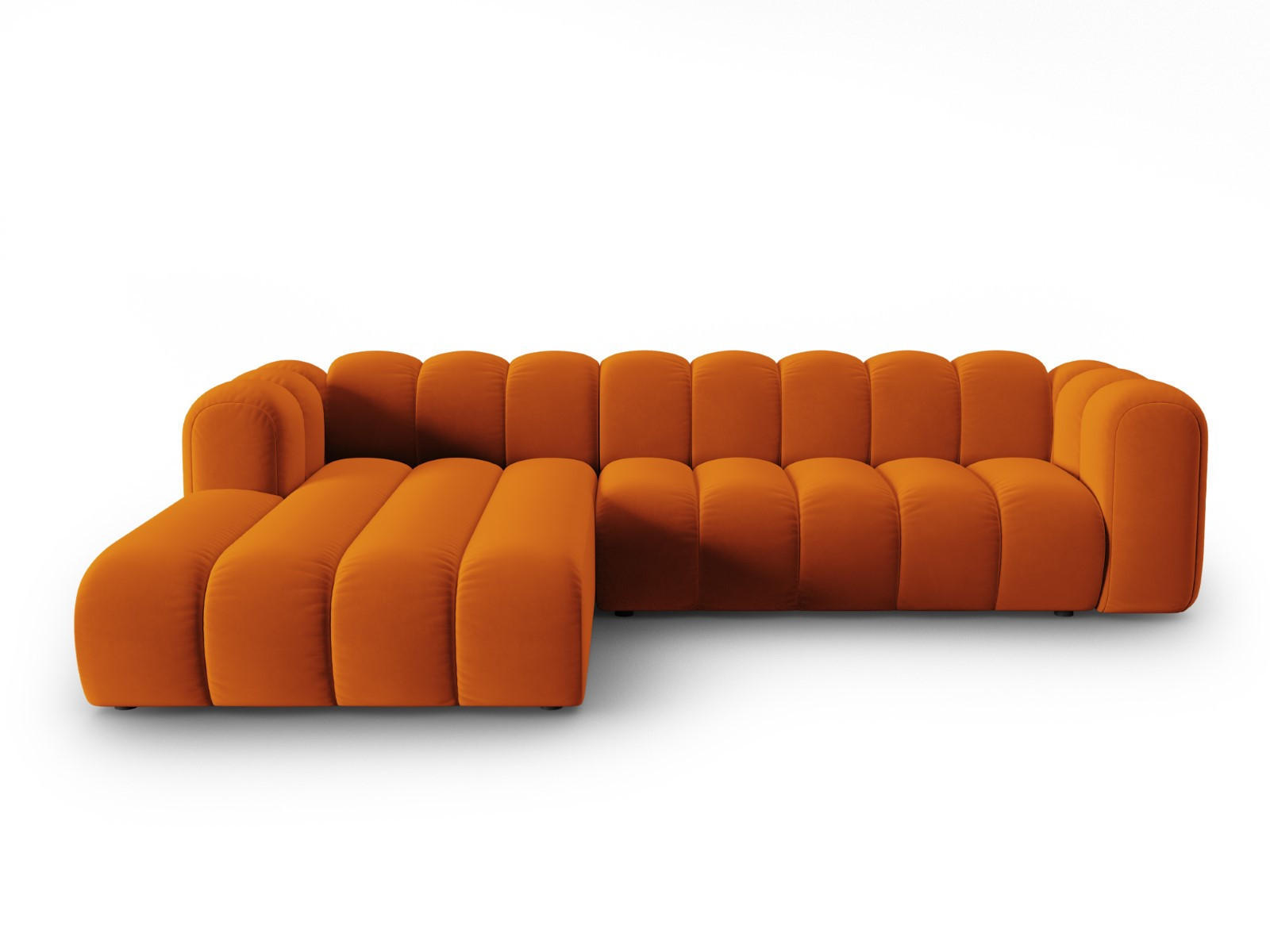 ECKSOFA modular links Lupine aus Samt terrakotta 4 Sitzplätze - Terracotta, Textil (177/290cm) - Micadoni