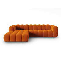 ECKSOFA modular links Lupine aus Samt terrakotta 4 Sitzplätze - Terra cotta, Textil (177/290cm) - Micadoni