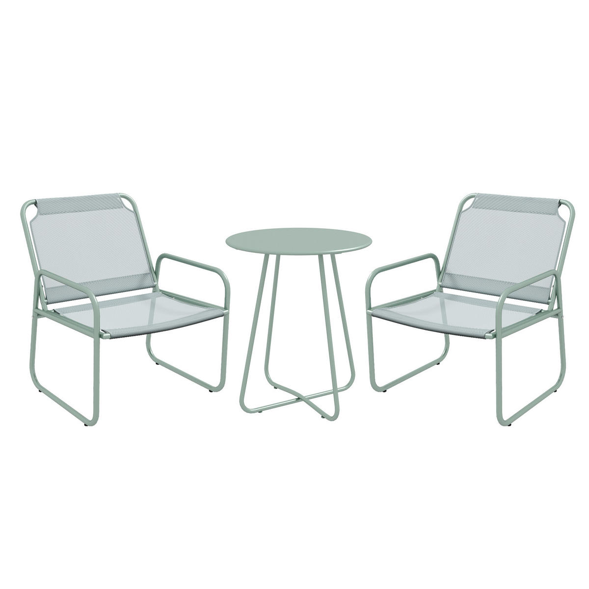 GARTENMÖBEL Set, Stahl, Mesh, Grün - Grün, Textil/Metall - Outsunny