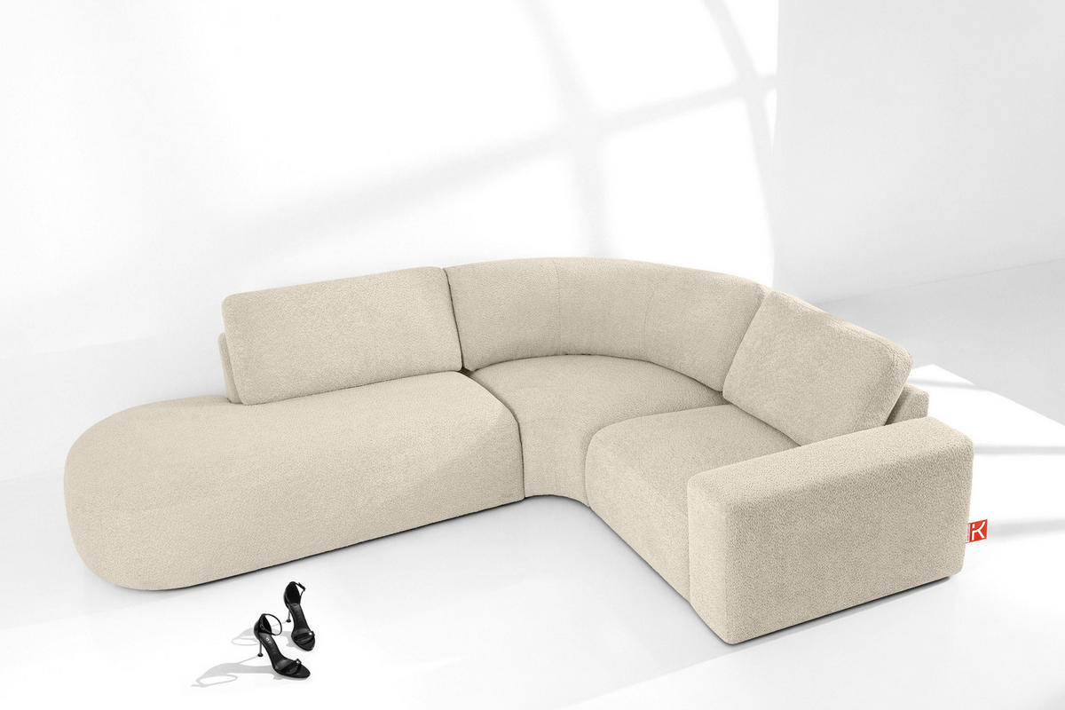 ECKSOFA LINKS ZUCCO, Hellbeige - Hellbraun, Holz/Holzwerkstoff (224/293cm) - KONSIMO®