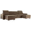 WOHNLANDSCHAFT FOX U Braun - Velvet - Silberfarben/Braun, Kunststoff/Textil (306/98/168cm) - MKS