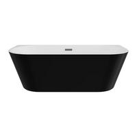 VORWANDBADEWANNE - 1 Person - Acryl - Schwarz - - Schwarz, Kunststoff (180/58/75cm) - Vente-Unique