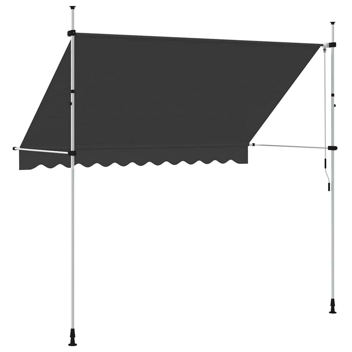 MARKISE Einziehbare Handbetrieben 300 Cm Anthrazit - Anthrazit, Textil (120/300cm) - vidaXL