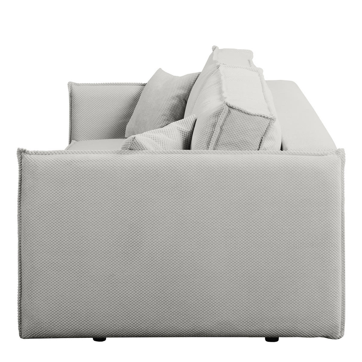 SCHLAFSOFA - Hellgrau/Schwarz, Kunststoff/Textil (221/70/105cm) - home24