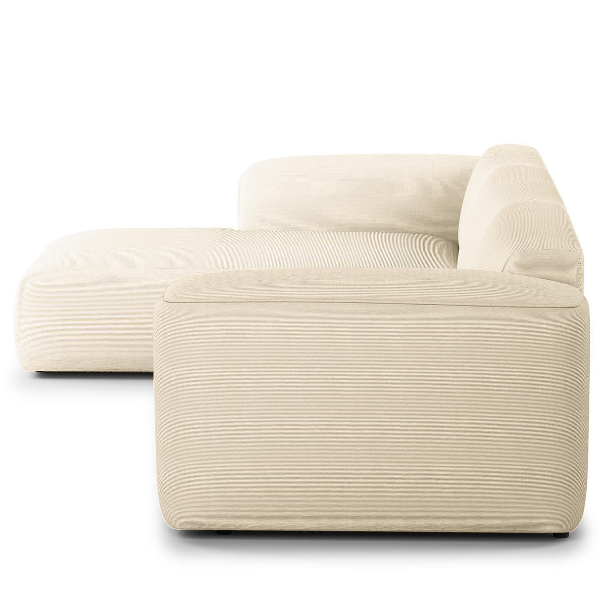 3-SITZER ECKSOFA mit Longchair - Beige/Schwarz, Kunststoff/Textil (317/173cm) - home24