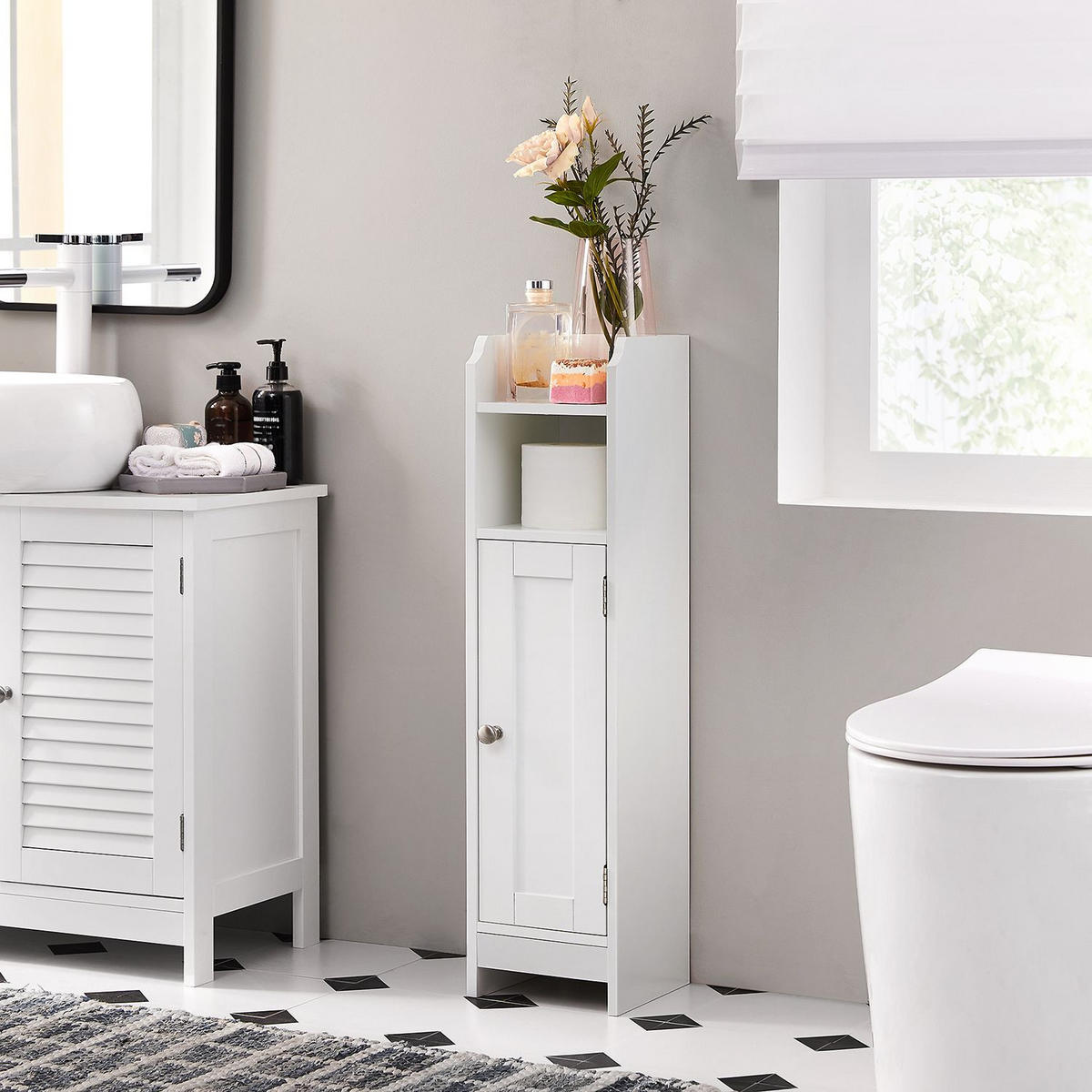 BADEZIMMERSCHRANK SANTO DOMINGO - Weiß, Holzwerkstoff (20/80/18cm) - Hansiro