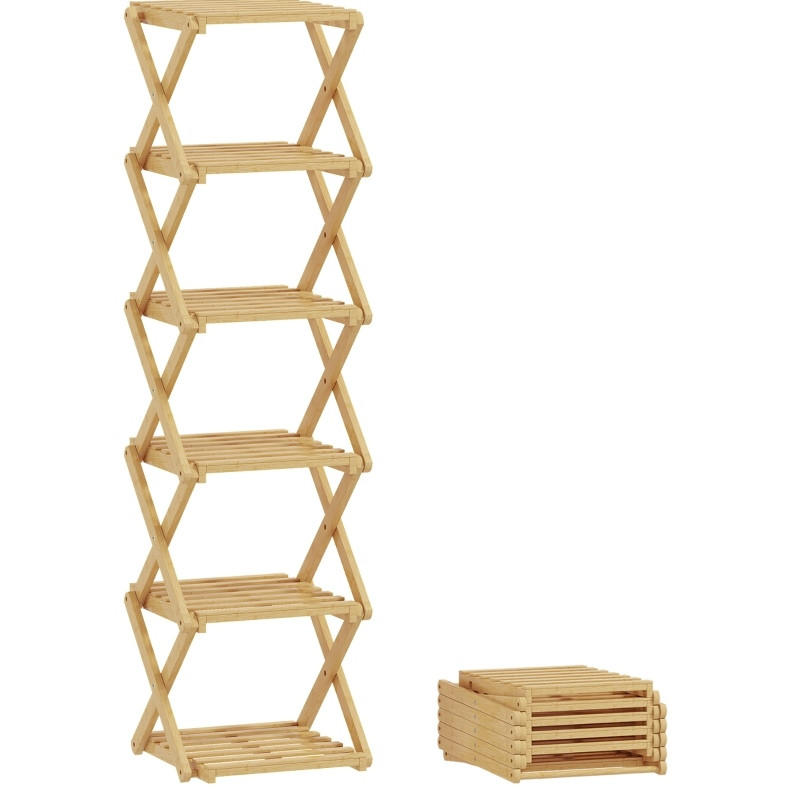 Modfu BOTNÍK z bambusu 30x29x108 cm přírodní skládací se 6 úrovněmi, bez montáže a s úsporou místa
