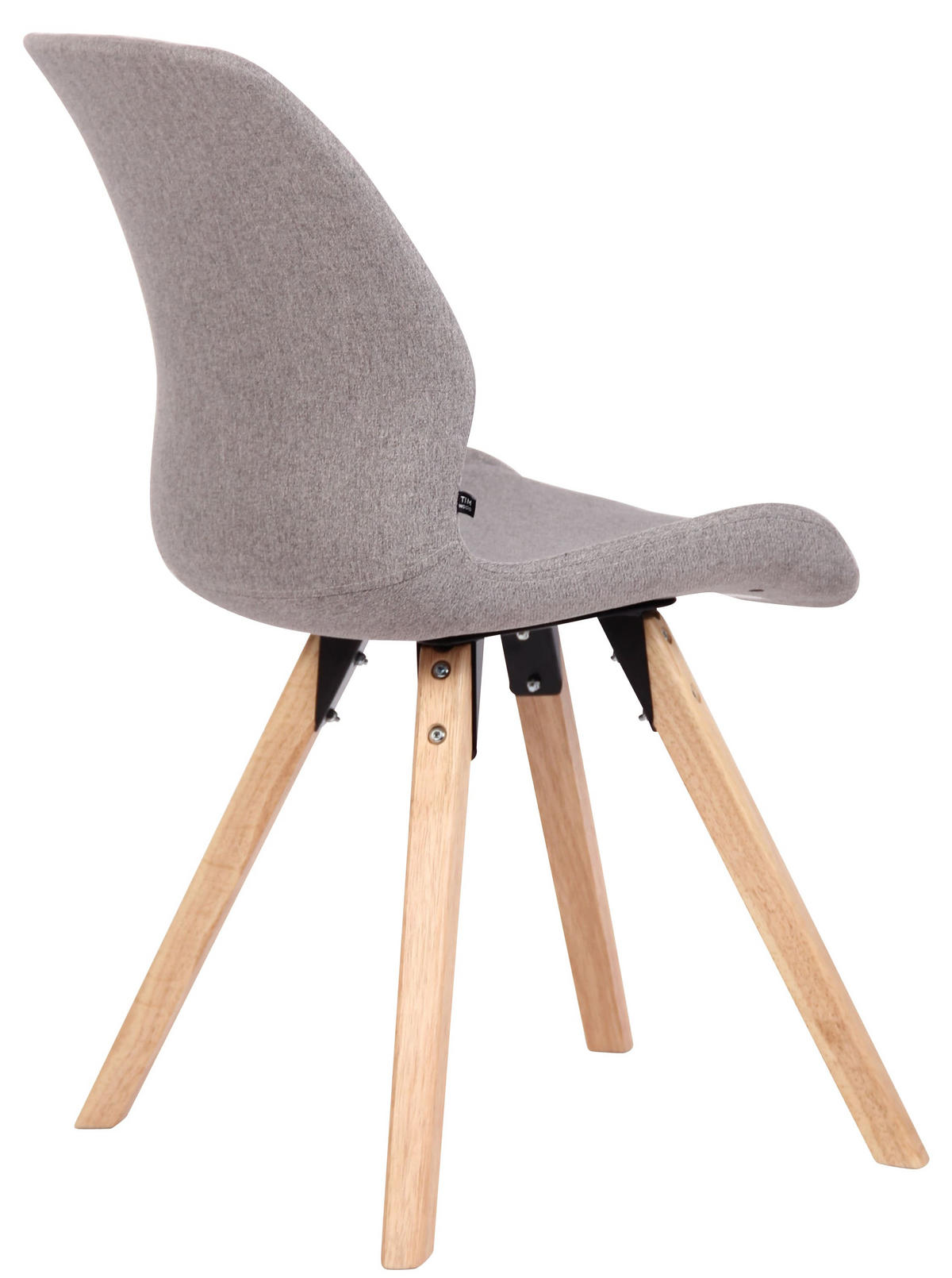 STUHL Stoff grau - Eukalyptusholzfarben/Grau, Holz/Textil (49/87.5/58cm) - CLP