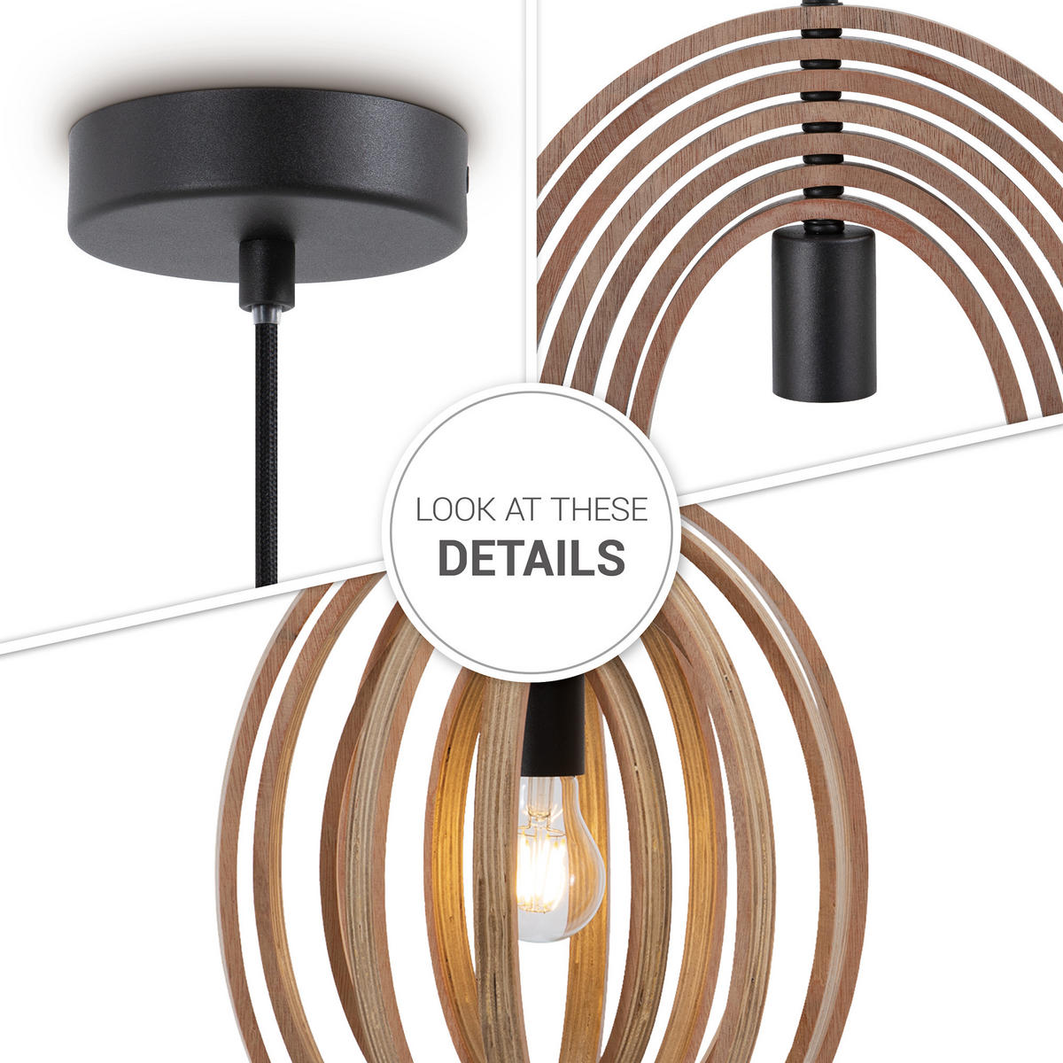 PENDELLEUCHTE Barry L - Schwarz, Metall (30.2/4.2/40.3cm) - Paco Home