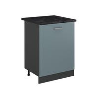 SPODNÍ SKŘÍŇKA KUCHYŇSKÉ LINKY R-Line, Modrošedá/Antracit, 60 cm s 1 dveřmi pracovná doska antracitová - antracitová/šedohnědá, kompozitní dřevo (60/81.6/60cm) - Vicco