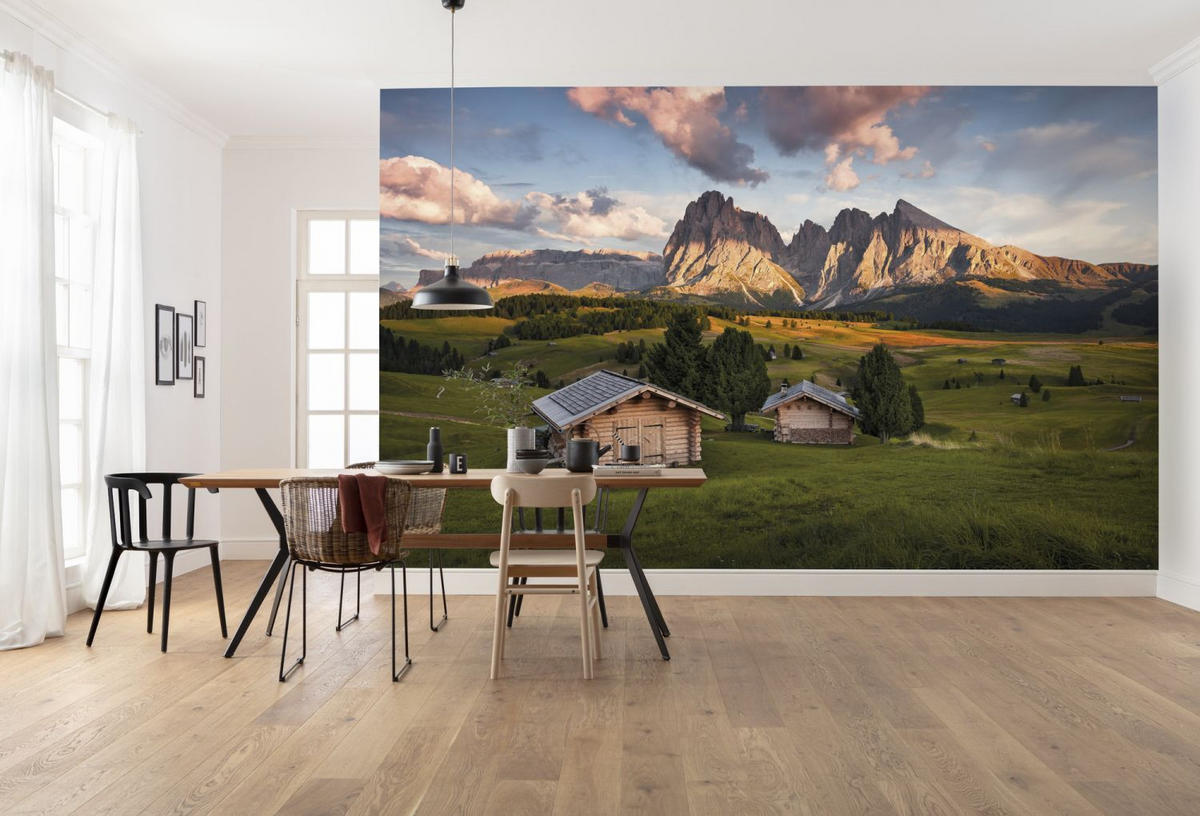 FOTOTAPETE Berglandschaft 450 x 280 cm - Grün, Papier (450/280cm) - Sanders & Sanders