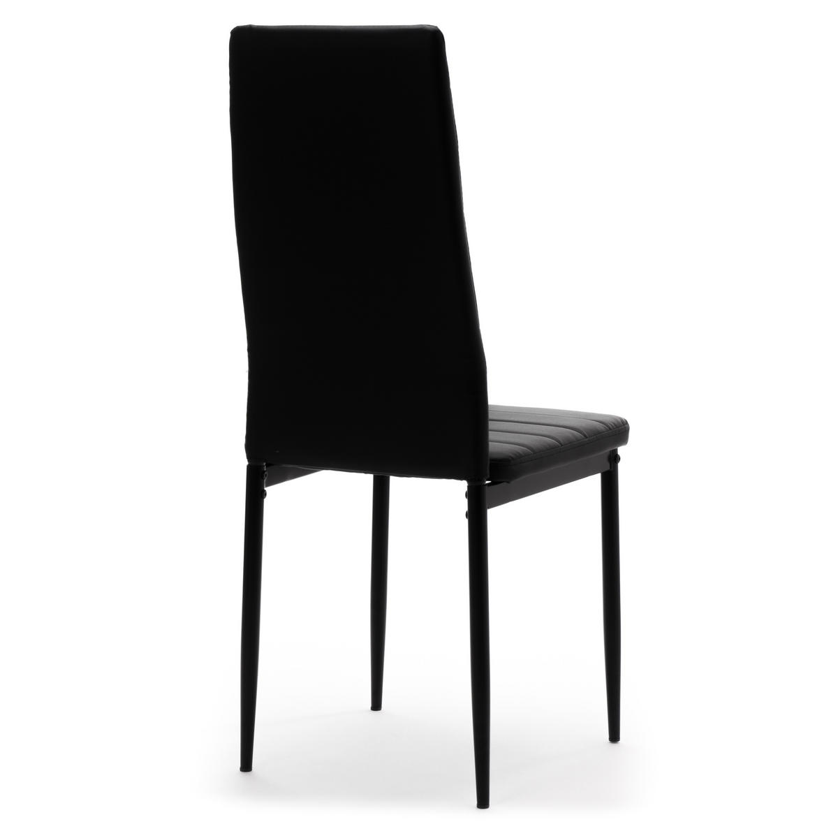 STUHL Set FADO 4x aus Ökoleder - schwarz - Schwarz, Leder/Metall (45/99/50cm) - NEW HOME