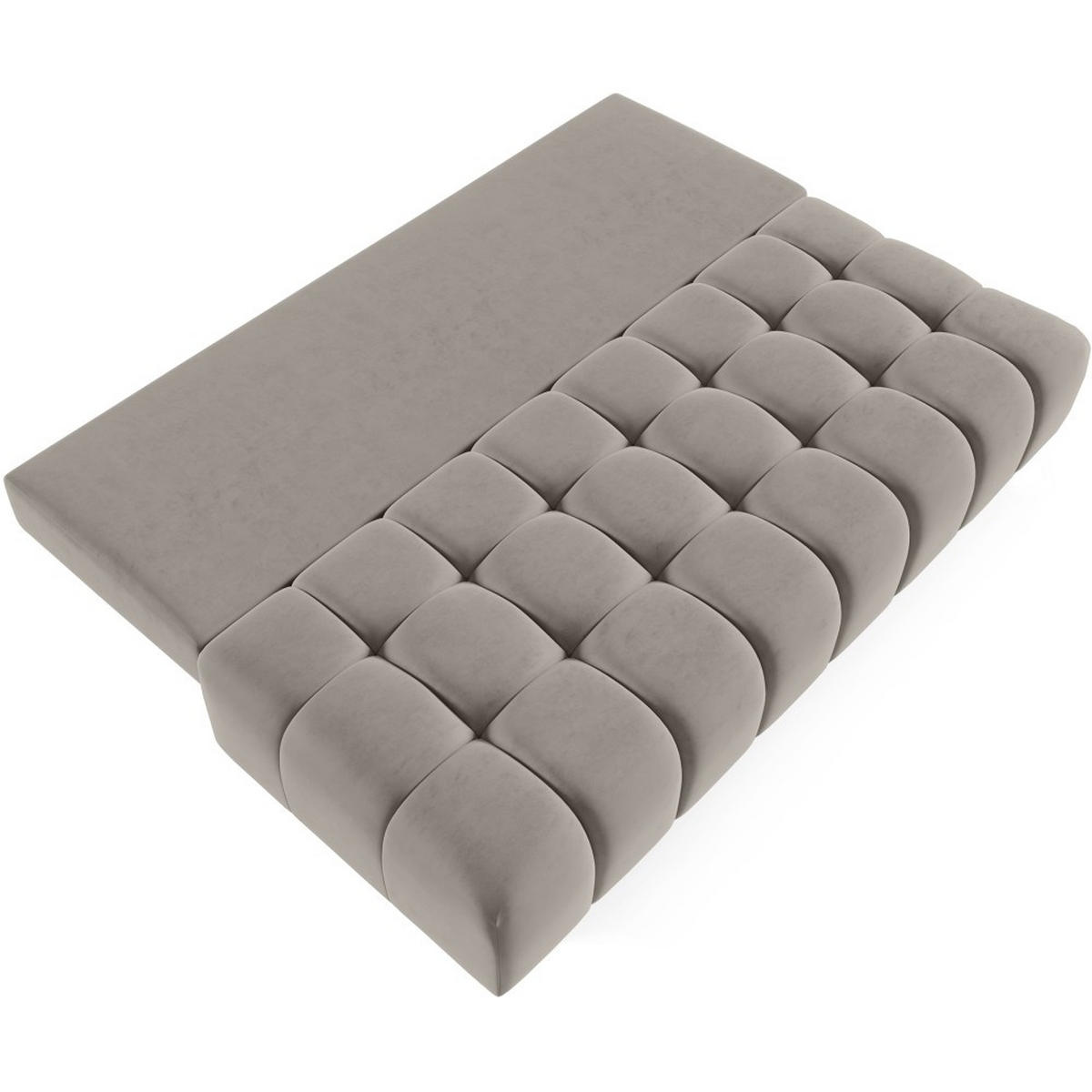 SCHLAFSOFA Bergen im Veloursstoff, Dunkelbeige - Beige/Schwarz, Textil (197/93/100cm) - Beautysofa