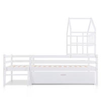 HAUSBETT Massivholz 90/200 cm Weiß - Weiß, Holz - Raumix