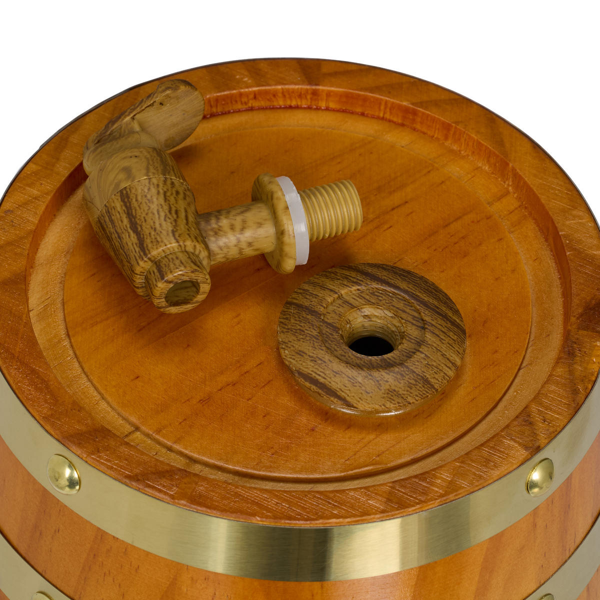 WHISKYFASS - Hellbraun, Holz/Kunststoff (1.25L) - Relaxdays
