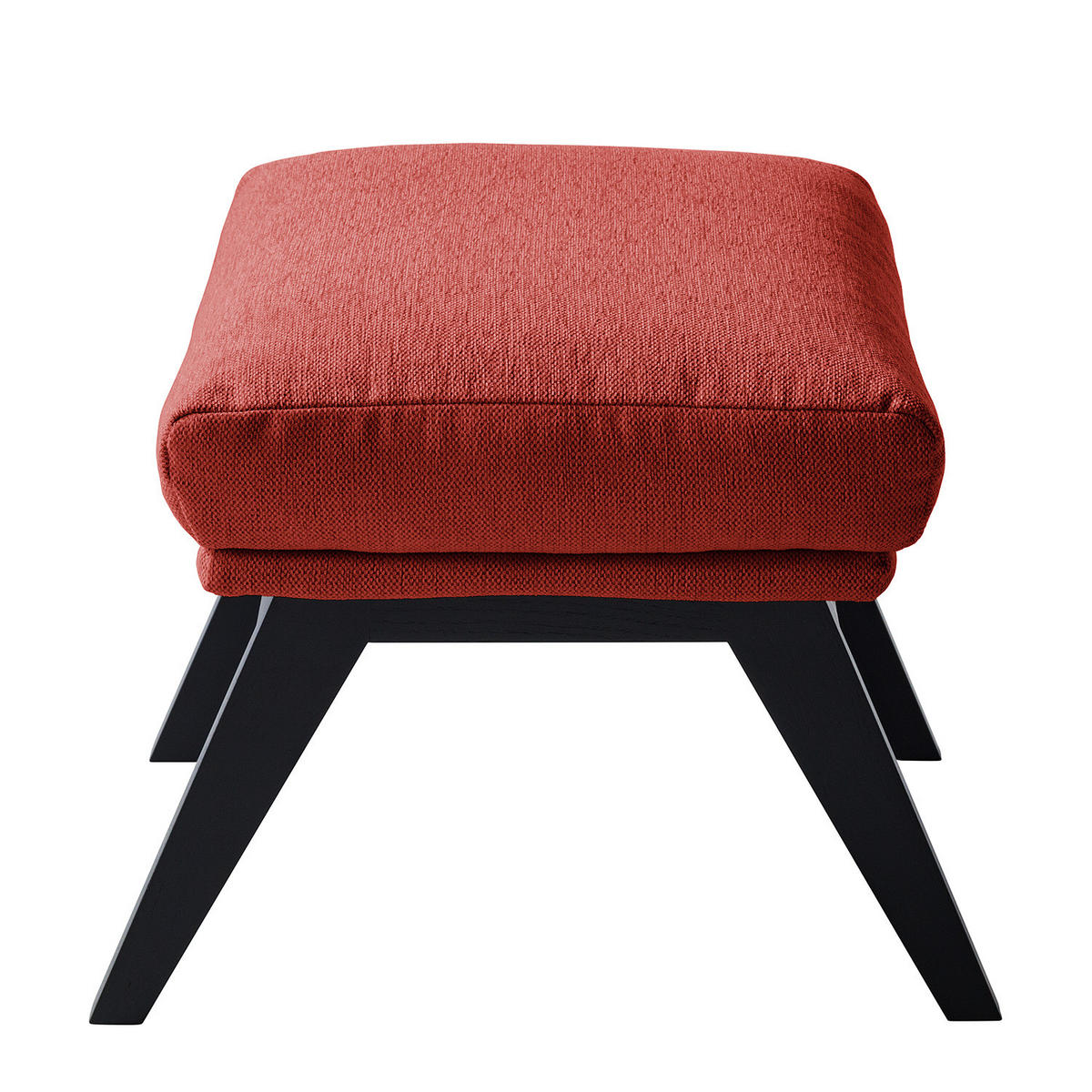 POLSTERHOCKER - Rot/Schwarz, Eichenholz/Textil (54/41/41cm) - home24