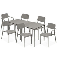 GARTENMÖBEL-SET GALIO, 8-tlg - Graubraun, Kunststoff - KONSIMO®