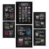 POSTER Set Mit 6 Schüsse Vollfarbige Illustrationen Von Kaffee & Getränken Im Werbetafel Illustrationen Für & Heim A3 & A4 Schwarzer Rahmen - Schwarz, Papier (29/3cm) - Nacnic