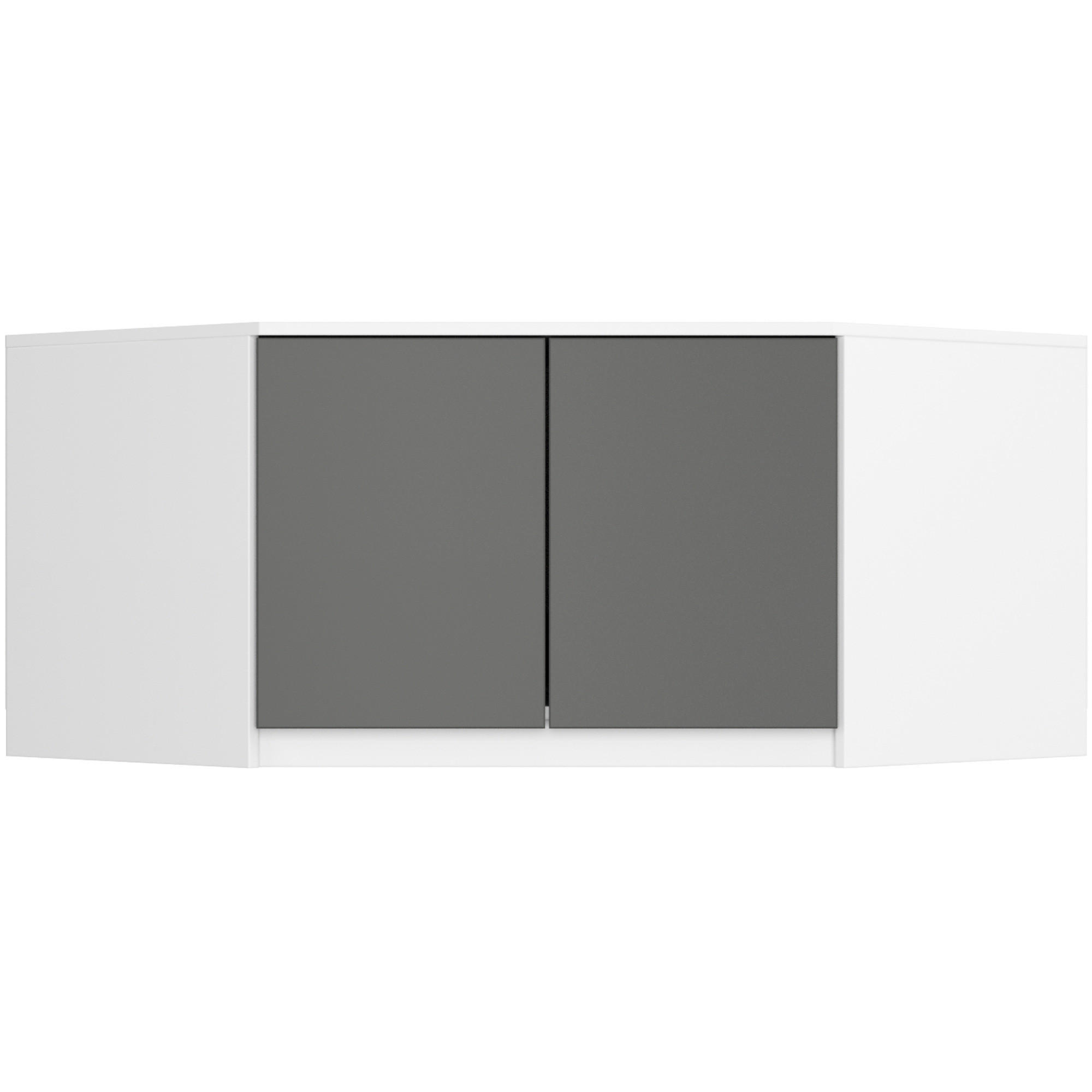 AUFSATZSCHRANK Weiß, Grau 100x50x55 cm - Graphitfarben/Weiß, Holzwerkstoff (100/55/50cm) - Akord