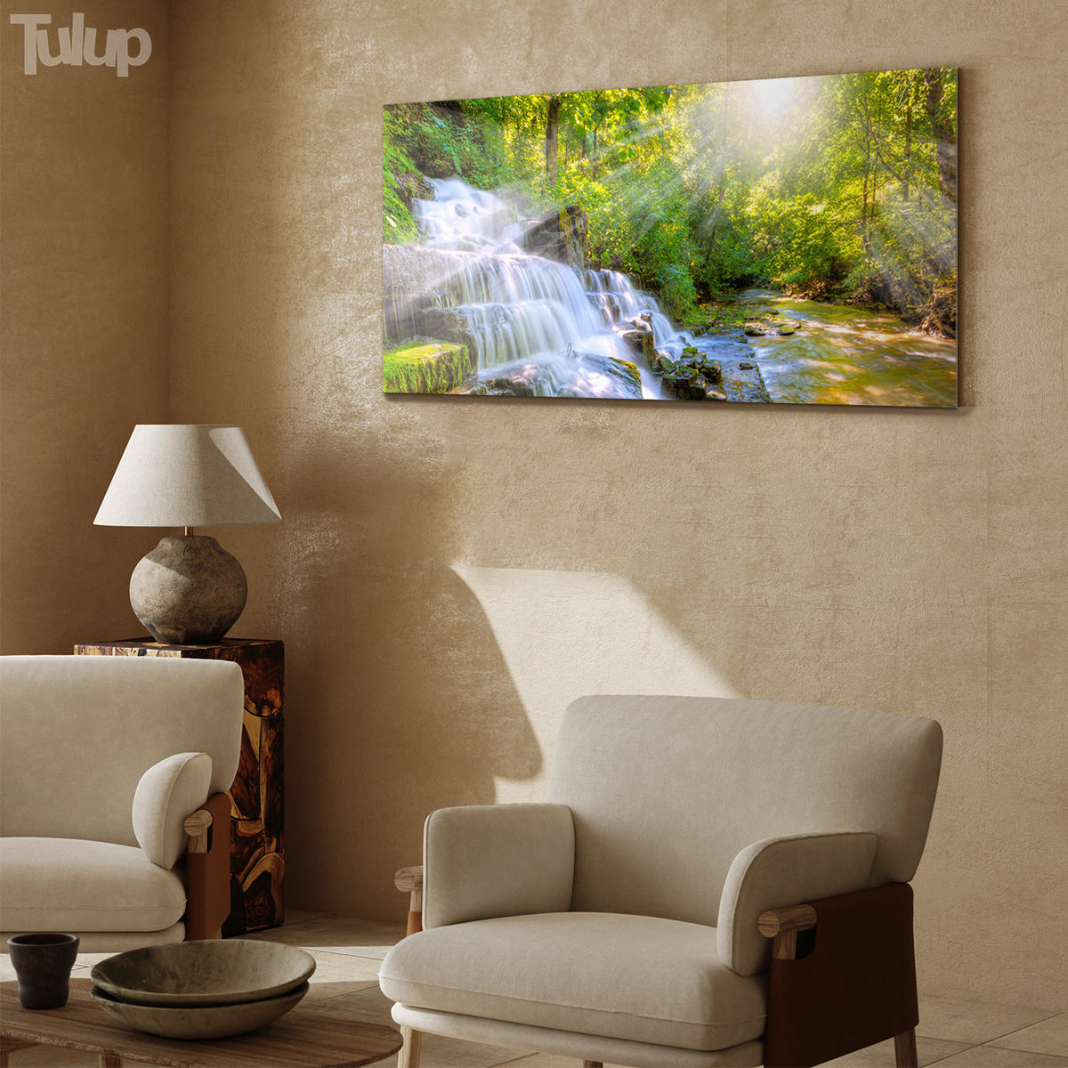 GLASBILD 120x60 cm Wald - Limette, Glas (120/60cm) - TULUP