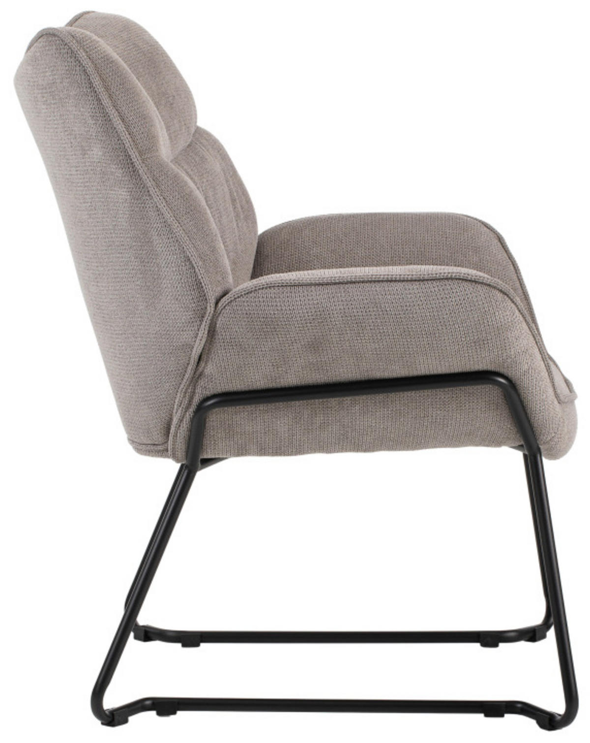 SESSEL Aliano hellgrau - Hellgrau/Schwarz, Textil/Metall (73/76/67cm) - Mr. Deko