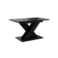 ESSTISCH Ausziehbar von 120 bis 160 cm in Schwarzen Marmor-Optik - Schwarz Hochglanz, Holzwerkstoff (80/160/75cm) - Home Collective