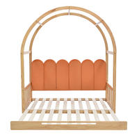HAUSBETT 140/200 cm DE-00098, in Natur/Orange, Gewölbtem Dach - Naturfarben, Holz (140/200cm) - ComfortXL
