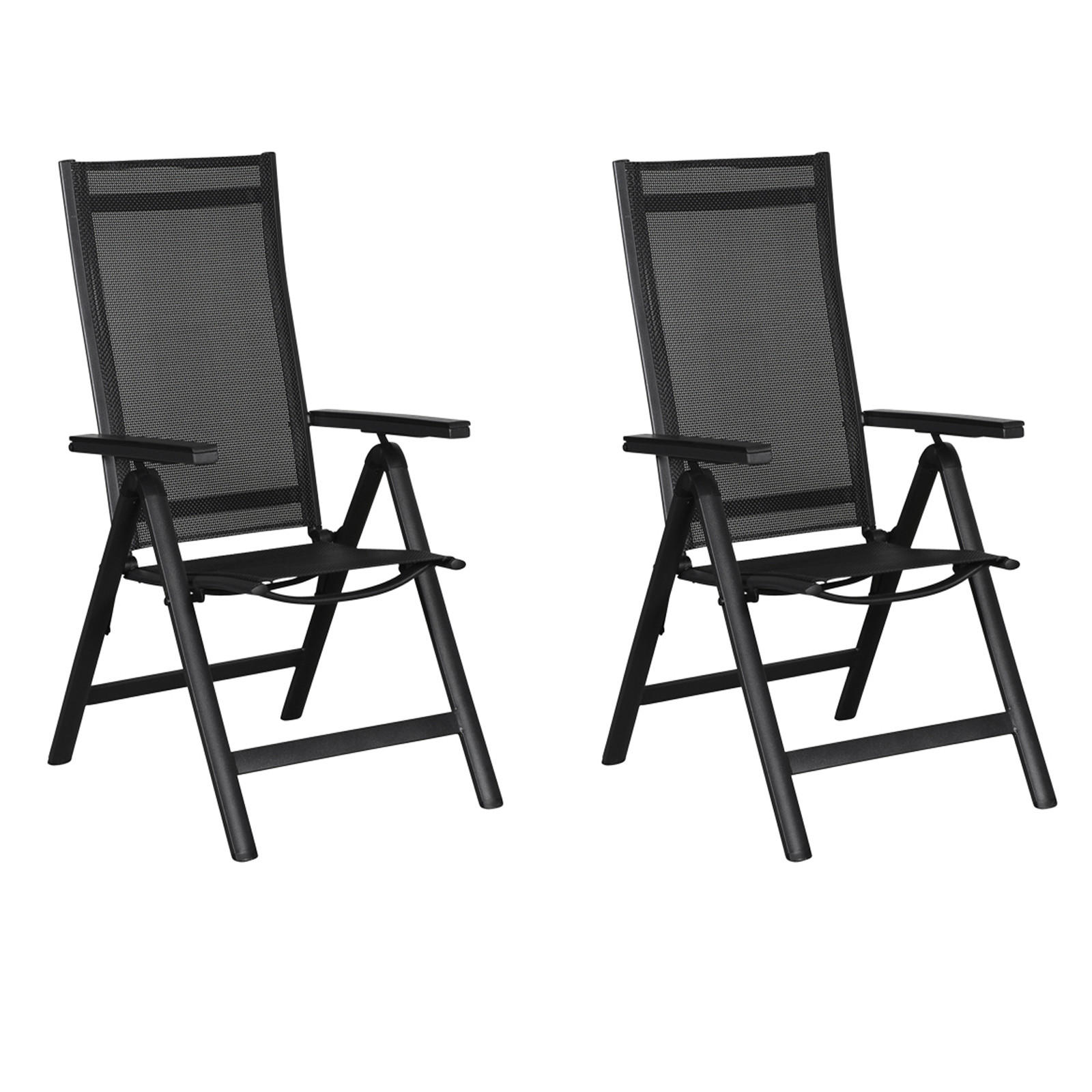 GARTENSTUHL Schwarz 2er Set - Schwarz, Holzwerkstoff (58/110/66cm) - ebuy24