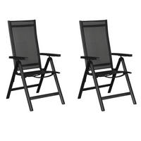 GARTENSTUHL Schwarz 2er Set - Schwarz, Holzwerkstoff (58/110/66cm) - ebuy24