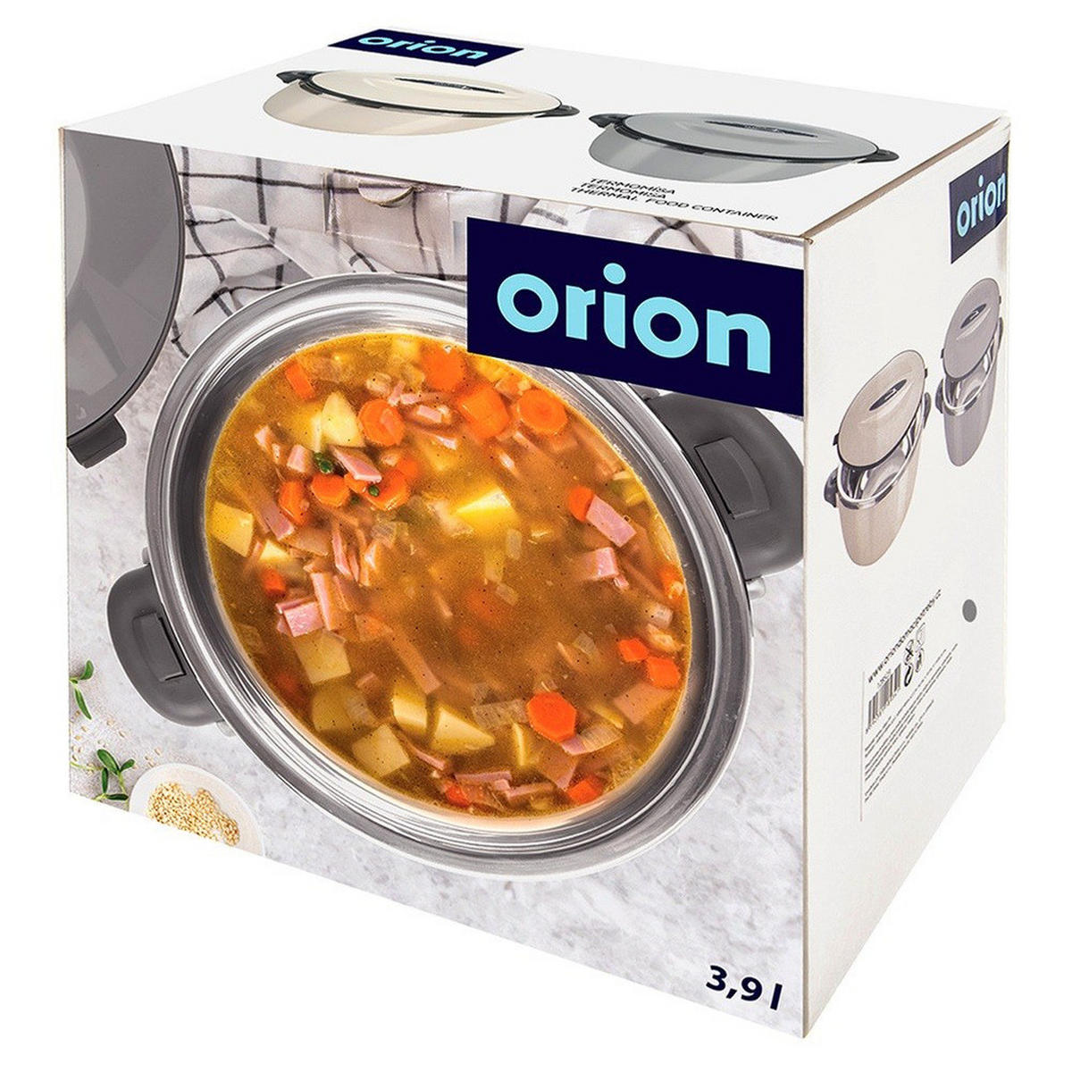 MITTAGSTHERMOSKANNE Termo Edelstahl 3,5 l - Grau, Kunststoff (31/16/24cm) - Orion 