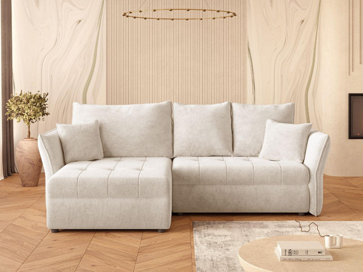 ECKSOFA Lino Beige - Beige/Schwarz, Holz/Kunststoff (270/172cm) - Graingold