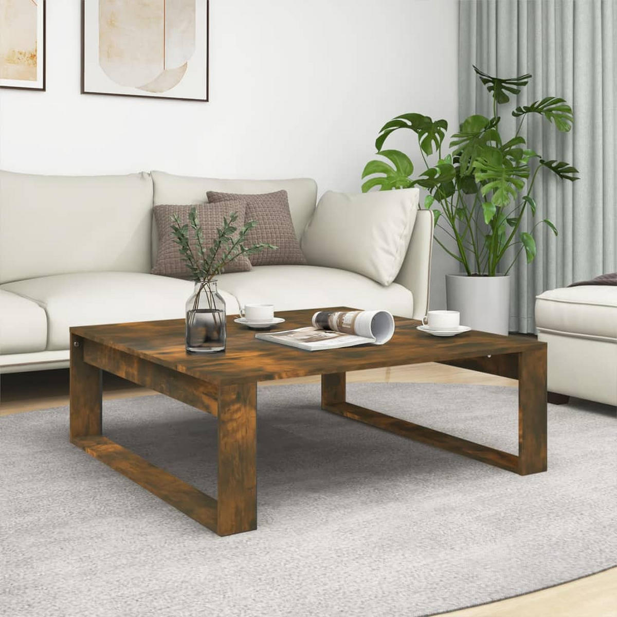 COUCHTISCH Räuchereiche 100x100x35 cm Holzwerkstoff - Braun, Holzwerkstoff (100/100/35cm) - furnicato