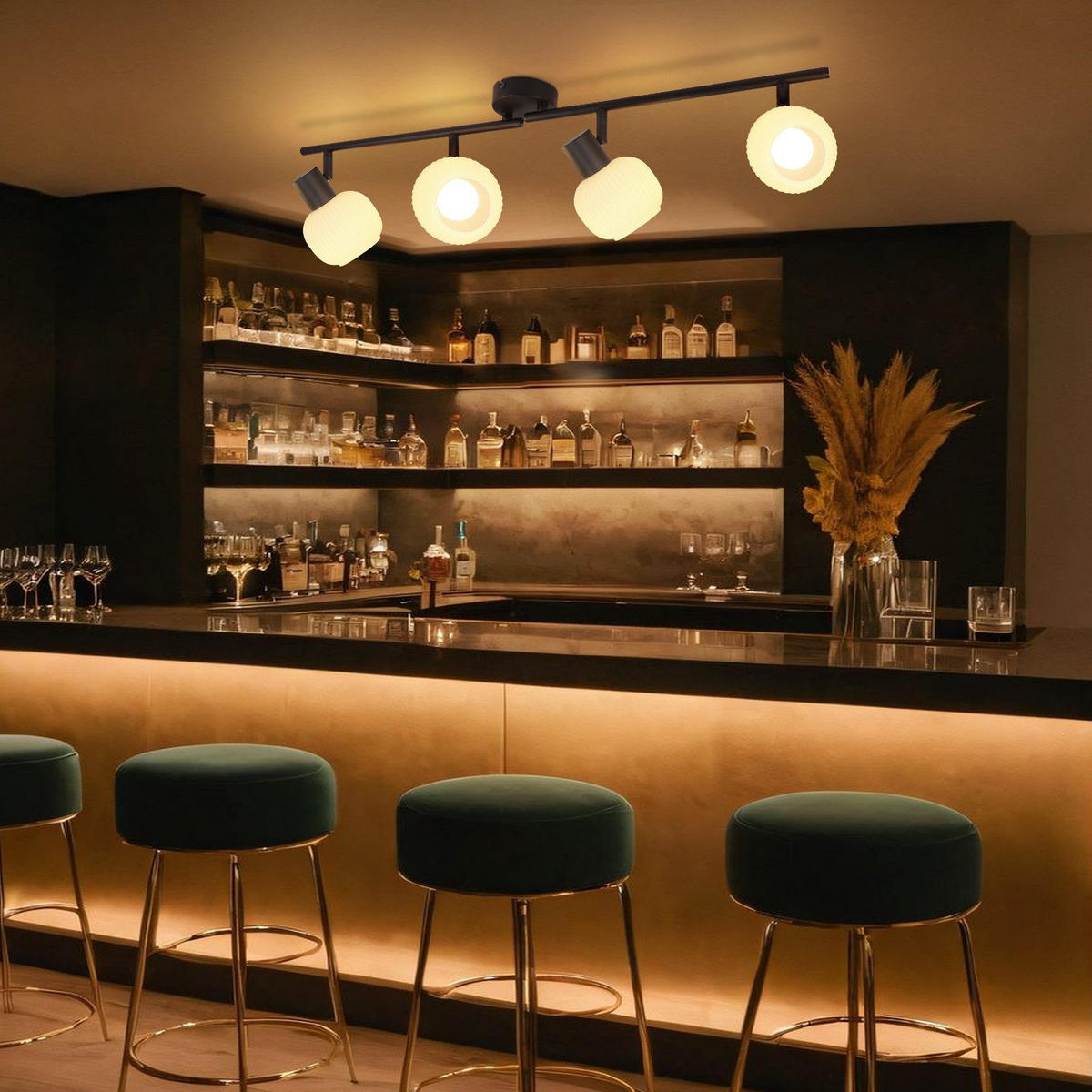 DECKENSTRAHLER Lantra 10/16.5/70 cm - Schwarz, Metall (70/10/16.5cm) - ZMH