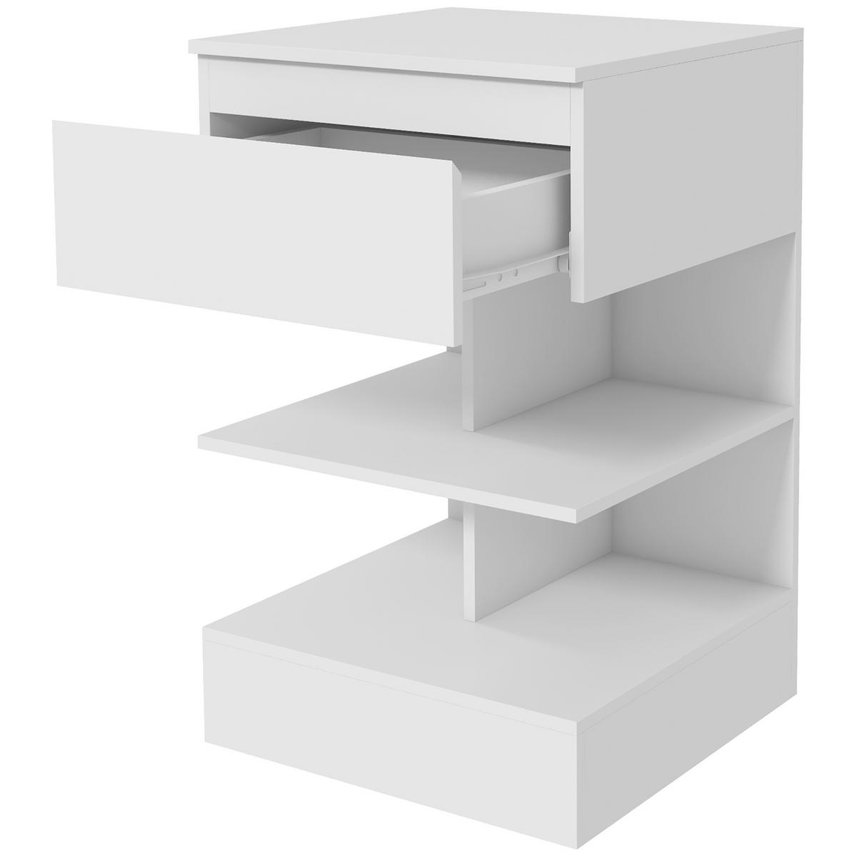 NACHTTISCH Weiß 1 Stück - Weiß, Kunststoff (39/65/39cm) - GiPP