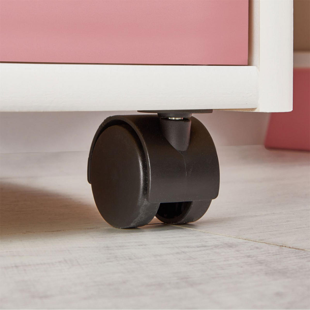 ROLLCONTAINER LAGOS - Weiß/Rosa, Holz (35/65/40cm) - IDIMEX