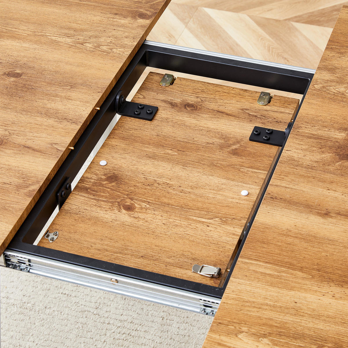 ESSTISCH ausziehbar 107-137 cm DE-40074 Weiß - Naturfarben, Holzwerkstoff (107/137/75cm) - ComfortXL