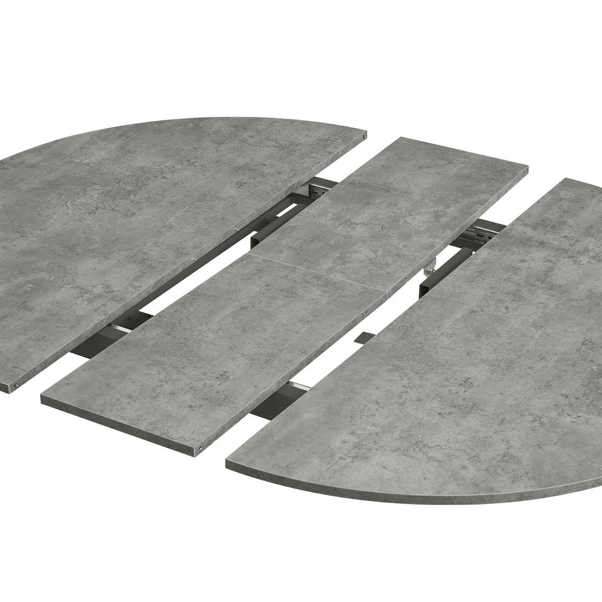 ESSTISCH TILL 120-150/120/76 cm Rund Beton - Schwarz/Grau, Holzwerkstoff (120/120/76cm) - B&D Home