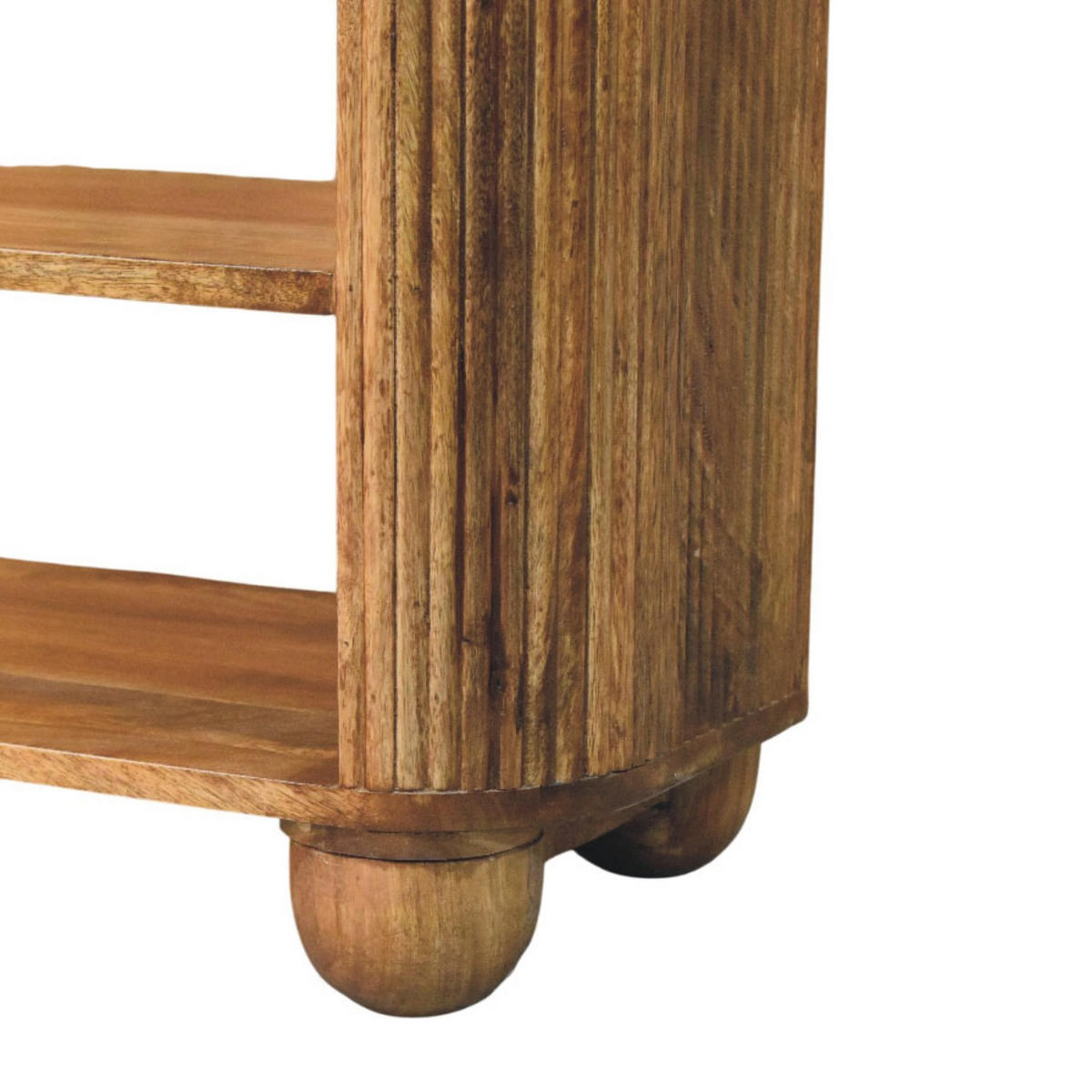 LAVICA s povrchovou úpravou Golden Teak, 2 otvorené police, mramorová doska, hnedá - hnedá, drevo/prírodné materiály (90/50/34cm) - Artisan Furniture