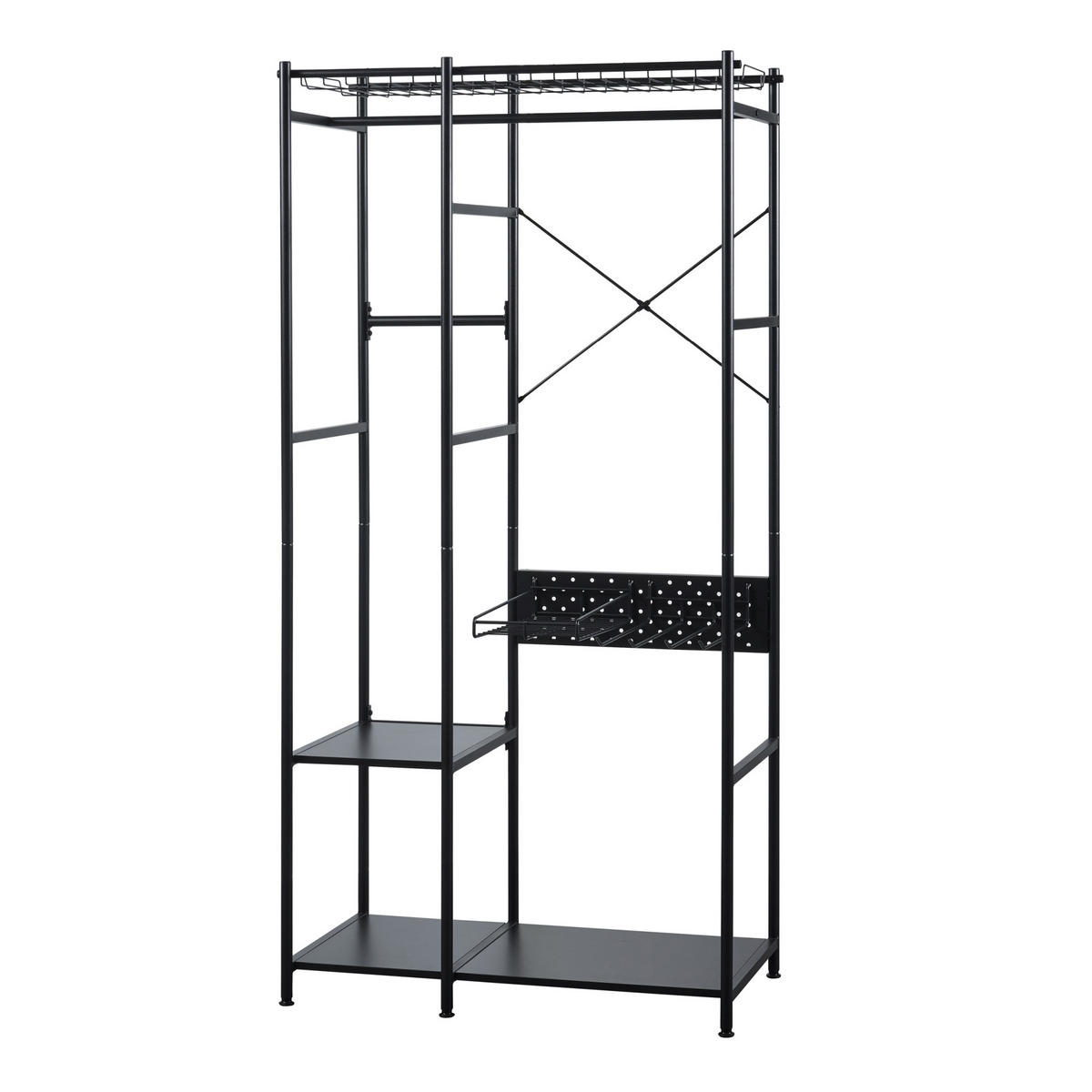 GARDEROBENSTÄNDER Brønnøy - Schwarz, Metall (90/182/46cm) - [en.casa]