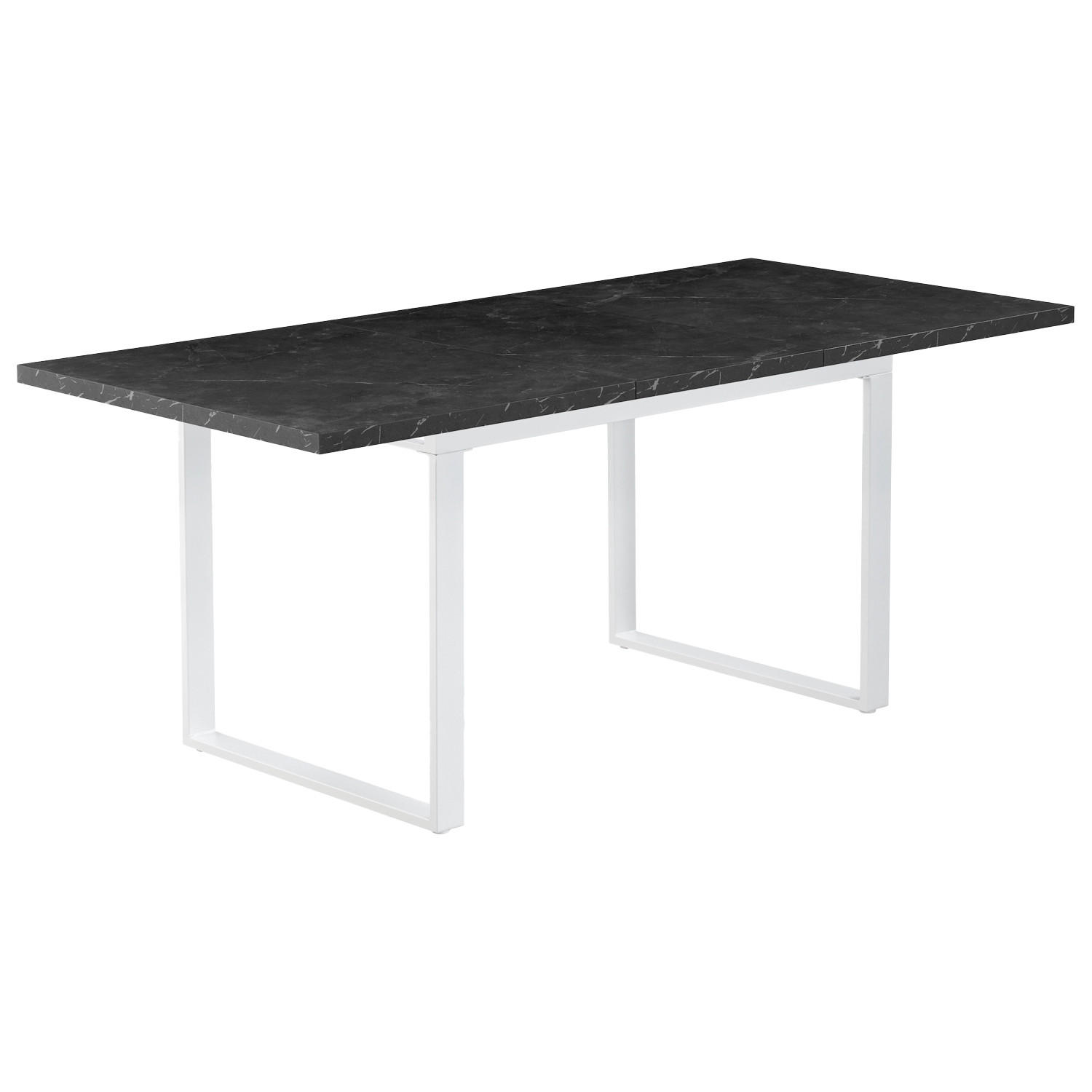 ESSTISCH LEVIN 120-160/80/76 cm Marmor-Schwarz - Anthrazit/Weiß, Holzwerkstoff/Metall (80/120/77cm) - B&D Home