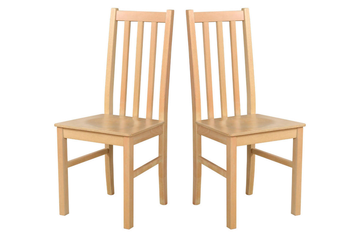 STUHL 2er BOS 10 D, grandson - Beige, Holz (43/94/40cm) - Leaf Design