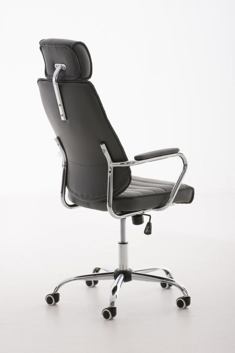 CHEFSESSEL Lederlook grau - Chromfarben/Grau, Textil/Metall (60/117/67cm) - CLP