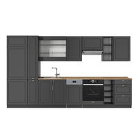 KUCHYNKA Fame-Line Antracitovo-zlatý vidiecky dom 355 cm , AP Oak - antracitová, kompozitné drevo (355/206.8/60cm) - Vicco