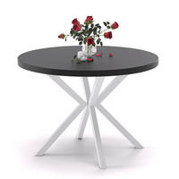 AUSZIEHTISCH MILTON 90-166/76 cm mit Metallgestell, Weiß / Schwarz Molet - Schwarz/Weiß, Holzwerkstoff/Metall (90/90/76cm) - Idohome