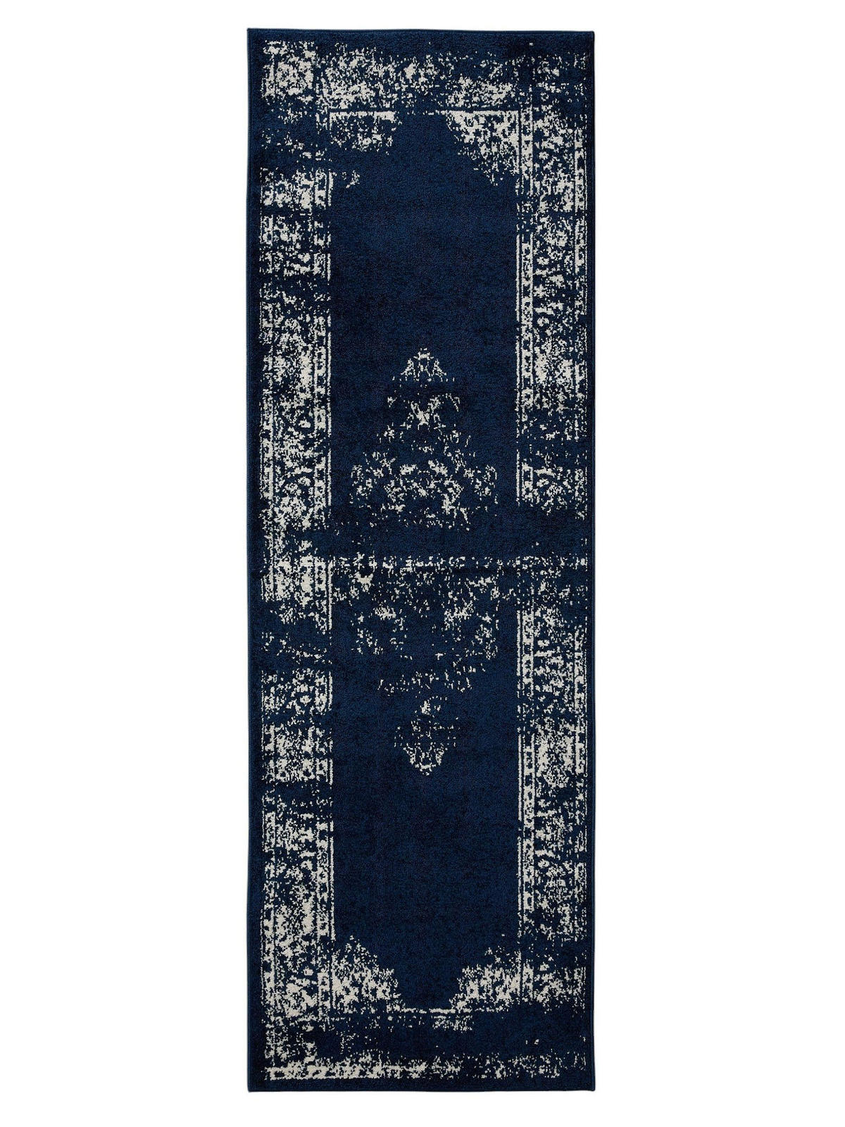 VINTAGE-LÄUFER Sia 80/240 cm - Blau, Kunststoff (80/240cm) - benuta